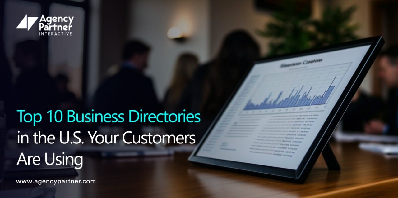 Graphic showcasing the top 10 business directories in the US popular among customers for service searches